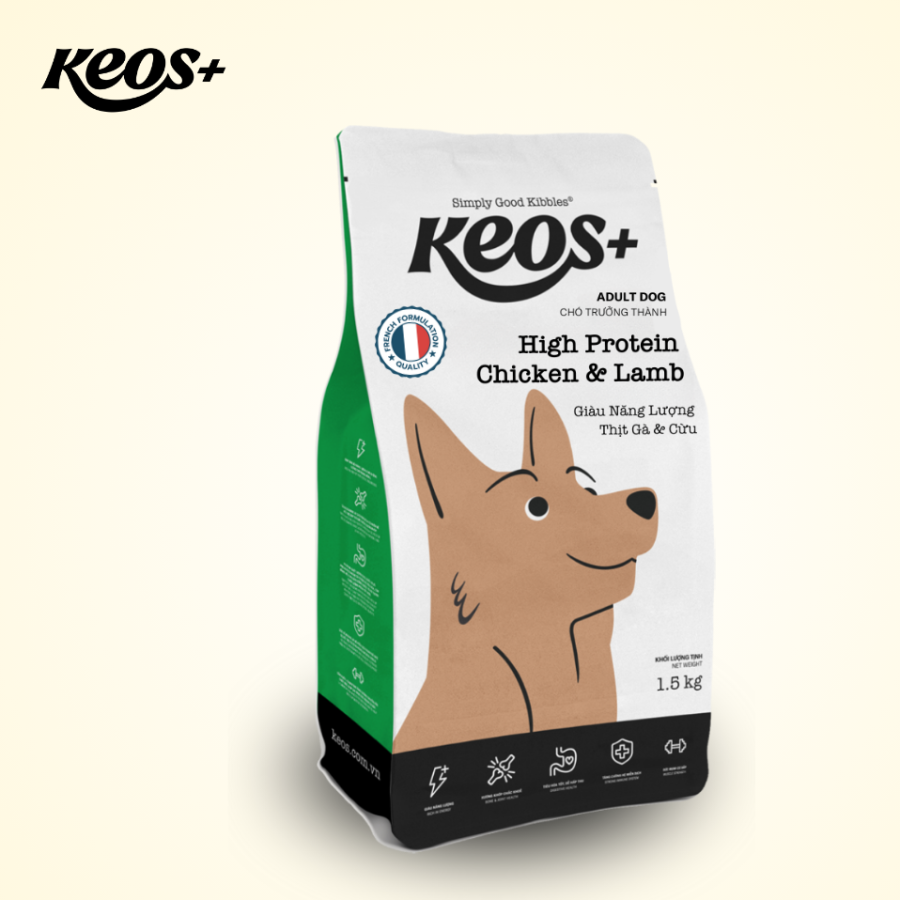 Keos+ High Protein for Adult Dog - Chicken & Lamb Flavor