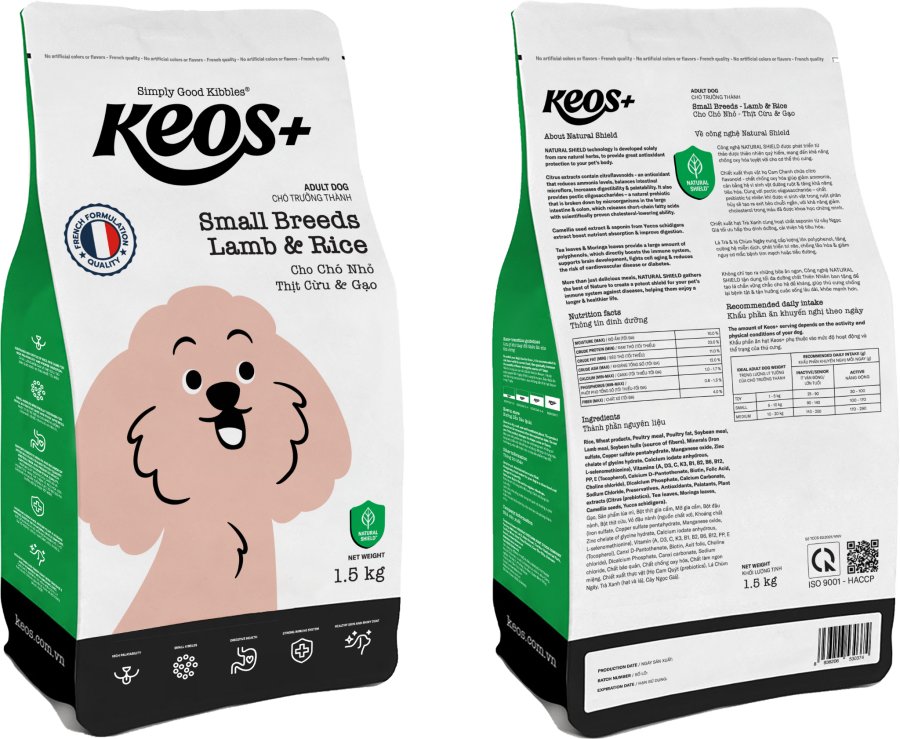 Keos+ for Adult Dog, Small Breeds – Lamb & Rice Flavor - Image 2