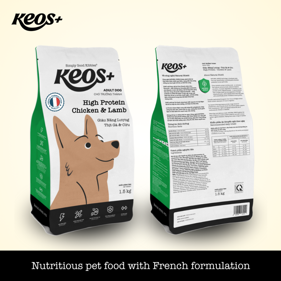 Keos+ High Protein for Adult Dog - Chicken & Lamb Flavor - Image 2